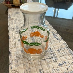 Vintage 1960’s  Glass Orange Juice Pitcher by Anchor Hocking with Lid
